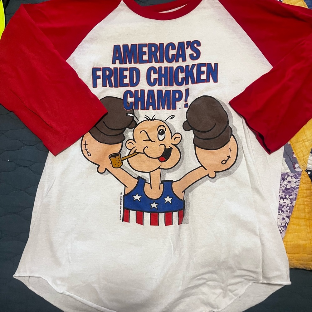 Vintage Popeyes chicken Raglan Shirt